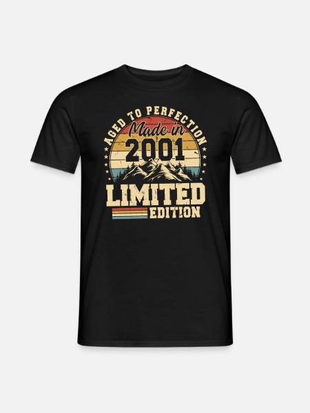 Aged to perfection manufactured in 2001 - Men's T-Shirt - black