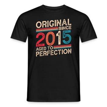 Original since 2015 Aged to perfection - Men's T-Shirt - black - Front - AI Model Male 178 light (178cm)