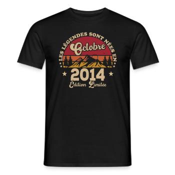 Die Legenden wurden im Oktober 2014 geboren - Männer T-Shirt - Schwarz - Vorne - AI Model Male 178 light (178cm)