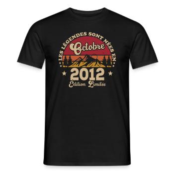 Die Legenden wurden im Oktober 2012 geboren - Männer T-Shirt - Schwarz - Vorne - AI Model Male 178 light (178cm)