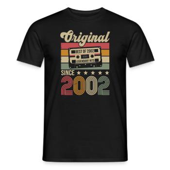 Vintage Geburtstag Original Geschenkidee 2002 - Männer T-Shirt - Schwarz - Vorne - AI Model Male 178 light (178cm)