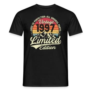 Vintage Birthday Gift 1997 Limited Edition - Men's T-Shirt - black - Front - AI Model Male 178 light (178cm)