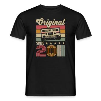 Vintage Geburtstag Original Geschenkidee 2011 - Männer T-Shirt - Schwarz - Vorne - AI Model Male 178 light (178cm)