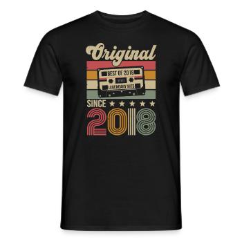 Vintage Birthday Original Gift Idea 2018 - Men's T-Shirt - black - Front - AI Model Male 178 light (178cm)