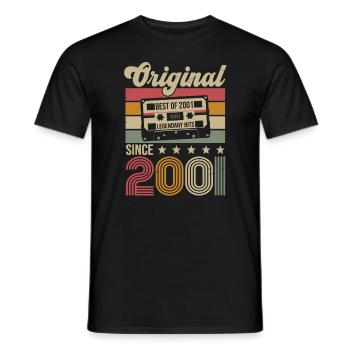 Vintage Geburtstag Original Geschenkidee 2001 - Männer T-Shirt - Schwarz - Vorne - AI Model Male 178 light (178cm)