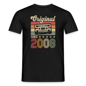 Vintage Geburtstag Original Geschenkidee 2008 - Männer T-Shirt - Schwarz - Vorne - AI Model Male 178 light (178cm)