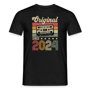 Vintage Geburtstag Original Geschenkidee 2024 - Männer T-Shirt - Schwarz - Vorne - AI Model Male 178 light (178cm)