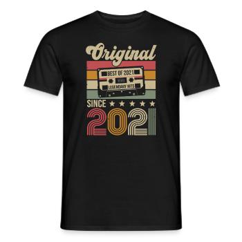 Anniversaire Vintage Idée Cadeau Original 2021 - T-shirt homme - noir - Devant - AI Model Male 178 light (178cm)