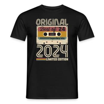 Vintage Geburtstag Original Geschenkidee 2024 - Männer T-Shirt - Schwarz - Vorne - AI Model Male 178 light (178cm)