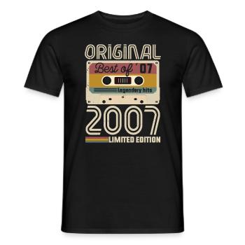 Vintage Geburtstag Original Geschenkidee 2007 - Männer T-Shirt - Schwarz - Vorne - AI Model Male 178 light (178cm)