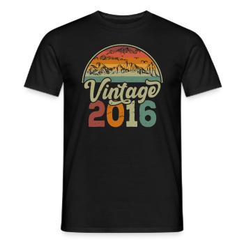 Jahrgang 2016 - Männer T-Shirt - Schwarz - Vorne - AI Model Male 178 light (178cm)