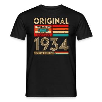 Original legendary hits Best of 1934 - Men's T-Shirt - black - Front - AI Model Male 178 light (178cm)