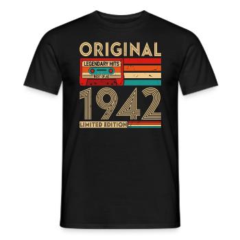 Legendäre Original-Hits Das Beste von 1942 - Männer T-Shirt - Schwarz - Vorne - AI Model Male 178 light (178cm)