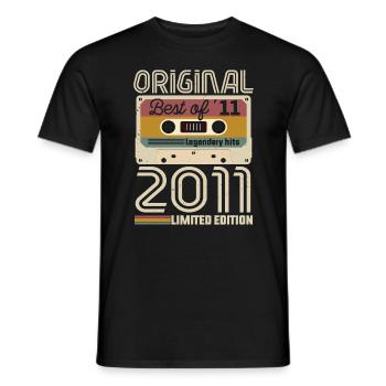 Vintage Geburtstag Original Geschenkidee 2011 - Männer T-Shirt - Schwarz - Vorne - AI Model Male 178 light (178cm)