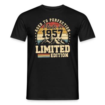 Vieilli À La Perfection Fabriqué En 1957 - T-shirt homme - noir - Devant - AI Model Male 178 light (178cm)
