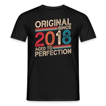 Original since 2018 Aged to perfection - Men's T-Shirt - black - Front - AI Model Male 178 light (178cm)