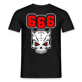 666 - T-shirt homme - noir - Devant - AI Model Male 178 light (178cm)