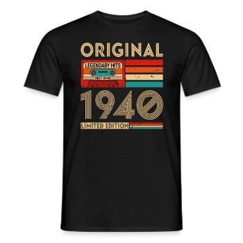 Original legendäre Hits Das Beste von 1940 - Männer T-Shirt - Schwarz - Vorne - AI Model Male 178 light (178cm)