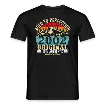 Aged to perfection 2002 Original - Men's T-Shirt - black - Front - AI Model Male 178 light (178cm)