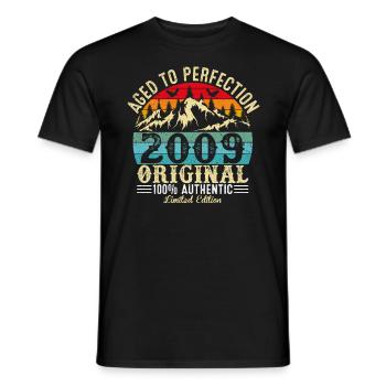 Aged to perfection 2009 Original - Men's T-Shirt - black - Front - AI Model Male 178 light (178cm)