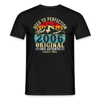 Perfekt gealtert 2006 Original - Männer T-Shirt - Schwarz - Vorne - AI Model Male 178 light (178cm)