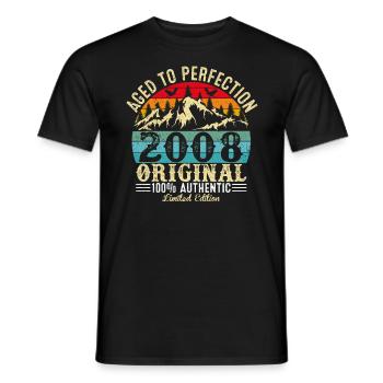 Perfekt gealtert 2008 Original - Männer T-Shirt - Schwarz - Vorne - AI Model Male 178 light (178cm)