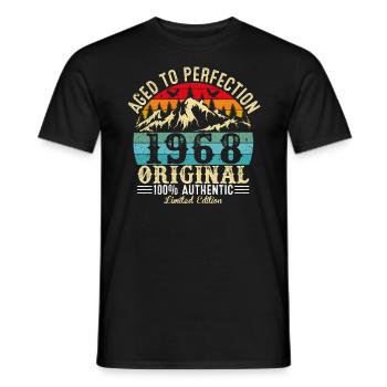 Perfekt gealtert 1968 original - Männer T-Shirt - Schwarz - Vorne - AI Model Male 178 light (178cm)