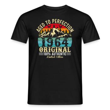 Perfekt gealtert 1964 original - Männer T-Shirt - Schwarz - Vorne - AI Model Male 178 light (178cm)