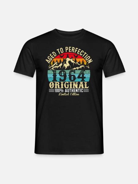 Aged to perfection 1964 original - Men's T-Shirt - black