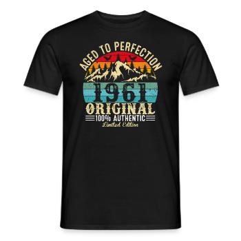 Aged to perfection 1961 original - Men's T-Shirt - black - Front - AI Model Male 178 light (178cm)