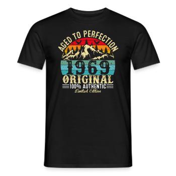 Aged to perfection 1969 Original - Men's T-Shirt - black - Front - AI Model Male 178 light (178cm)