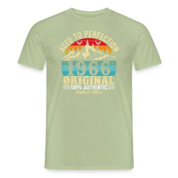 Aged to perfection 1966 original - Men's T-Shirt - sage - Front - AI Model Male 178 light (178cm)