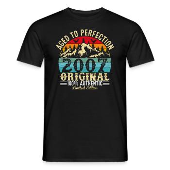 Perfekt gealtert 2007 Original - Männer T-Shirt - Schwarz - Vorne - AI Model Male 178 light (178cm)