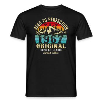 Aged to perfection 1967 original - Men's T-Shirt - black - Front - AI Model Male 178 light (178cm)