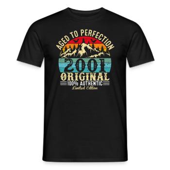 Aged to perfection 2001 Original - Men's T-Shirt - black - Front - AI Model Male 178 light (178cm)