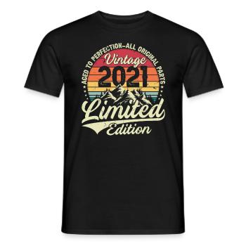 Awesome since 2021 Anniversary 2021 Vintage - Men's T-Shirt - black - Front - AI Model Male 178 light (178cm)