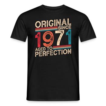 Original Depuis 1971 Vieilli À La Perfection - T-shirt homme - noir - Devant - AI Model Male 178 light (178cm)