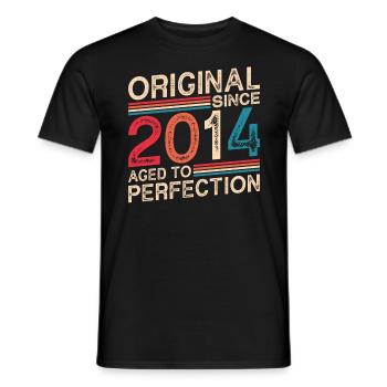 Original 2014 Geburtstag Vintage Geschenkidee - Männer T-Shirt - Schwarz - Vorne - AI Model Male 178 light (178cm)