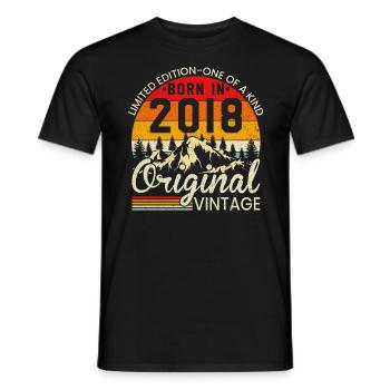 Unique in its kind born in 2018 Original vintage - Men's T-Shirt - black - Front - AI Model Male 178 light (178cm)
