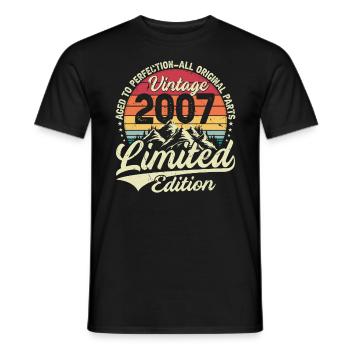 Anniversary 2007 Vintage Born in 2007 Vintage Best - Men's T-Shirt - black - Front - AI Model Male 178 light (178cm)
