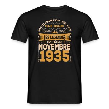 Les Légendes Sont Nées En Novembre 1935 - T-shirt homme - noir - Devant - AI Model Male 178 light (178cm)