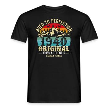 Aged to perfection 1940 Original - Men's T-Shirt - black - Front - AI Model Male 178 light (178cm)