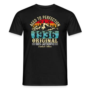 Aged to perfection 1936 original - Men's T-Shirt - black - Front - AI Model Male 178 light (178cm)