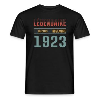 Légendaire Depuis Novembre 1923 Anniversaire - T-shirt homme - noir - Devant - AI Model Male 178 light (178cm)