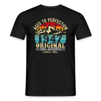 Vieilli À La Perfection 1947 Original - T-shirt homme - noir - Devant - AI Model Male 178 light (178cm)