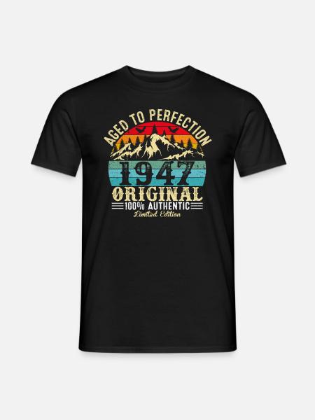 Perfekt gealtert 1947 original - Männer T-Shirt - Schwarz