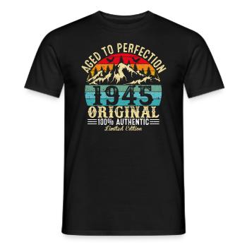 Perfekt gealtert 1945 original - Männer T-Shirt - Schwarz - Vorne - AI Model Male 178 light (178cm)