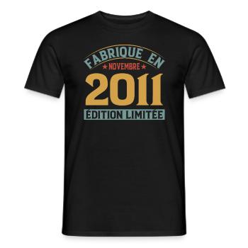 Fabriqué En Novembre 2011 Édition Limitée - T-shirt homme - noir - Devant - AI Model Male 178 light (178cm)