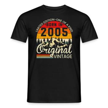 Einzigartig in seiner Art, geboren im Jahr 2005 Original Jahrgang - Männer T-Shirt - Schwarz - Vorne - AI Model Male 178 light (178cm)