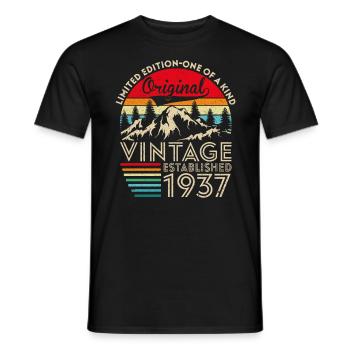 Original vintage established in 1937 anniversary - Men's T-Shirt - black - Front - AI Model Male 178 light (178cm)